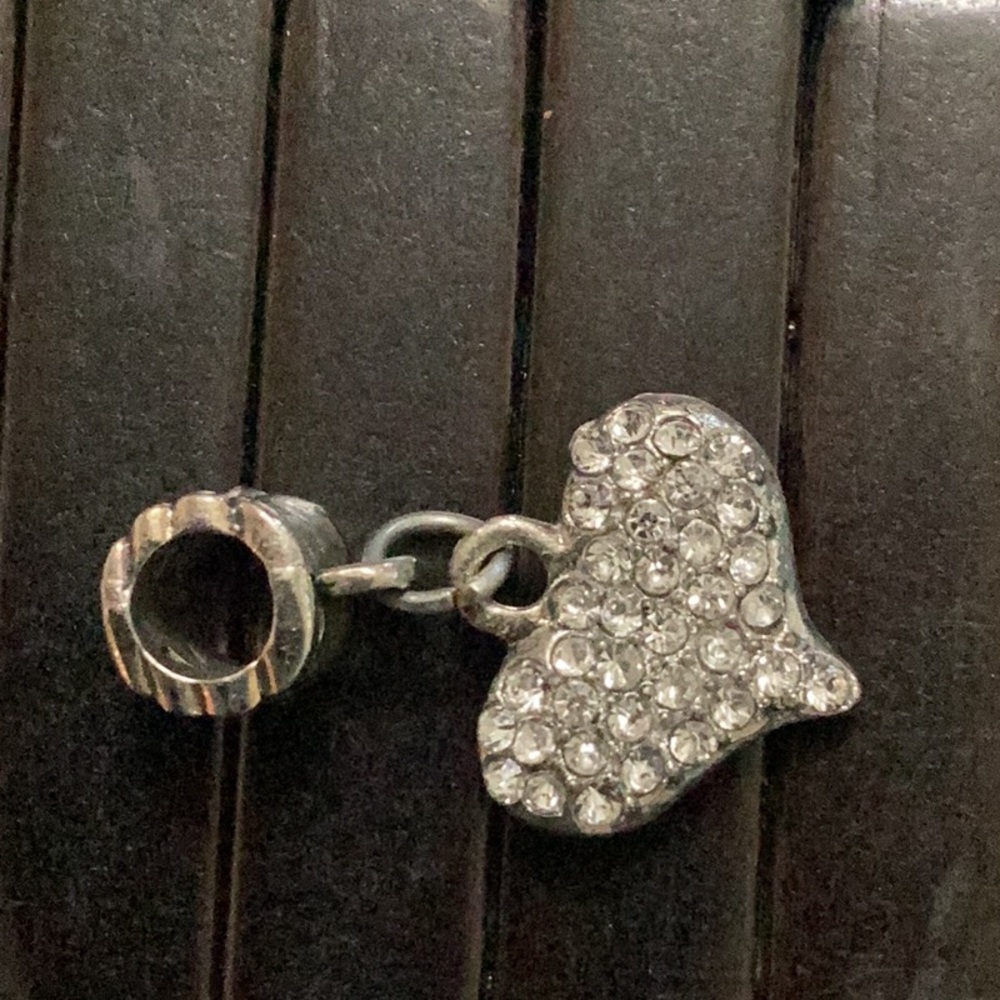 Silpada Vintage Silver Heart Charm Pendant, used for display only.